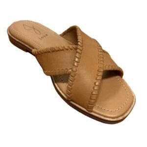 NEW! JOIE Soft Leather Slip On Sandals Whip Stitch Trim 7.